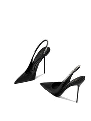 Classic black pointed thin heel high-heeled shoes