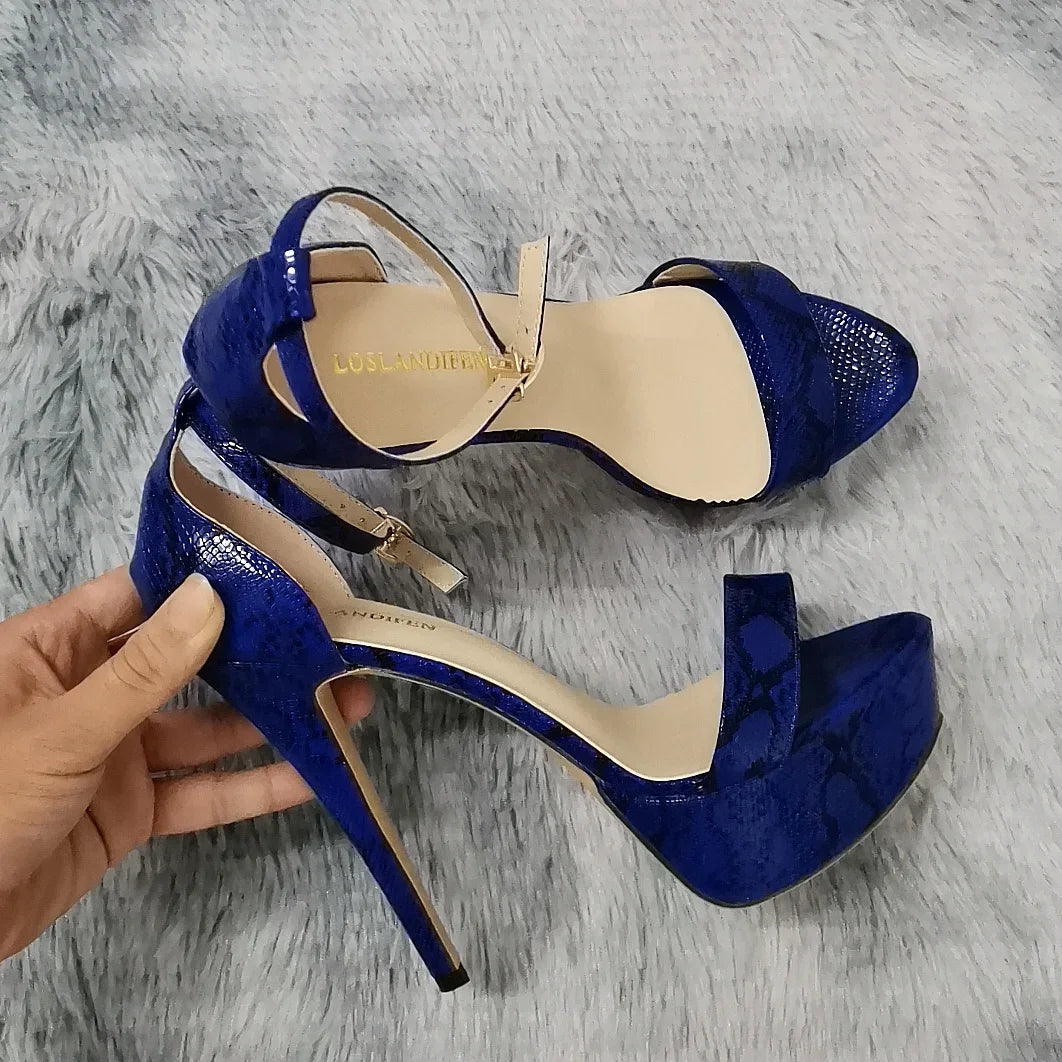 14cm Supper High Heels Peep Toes Platform Stilettos Party Wedding Shoes