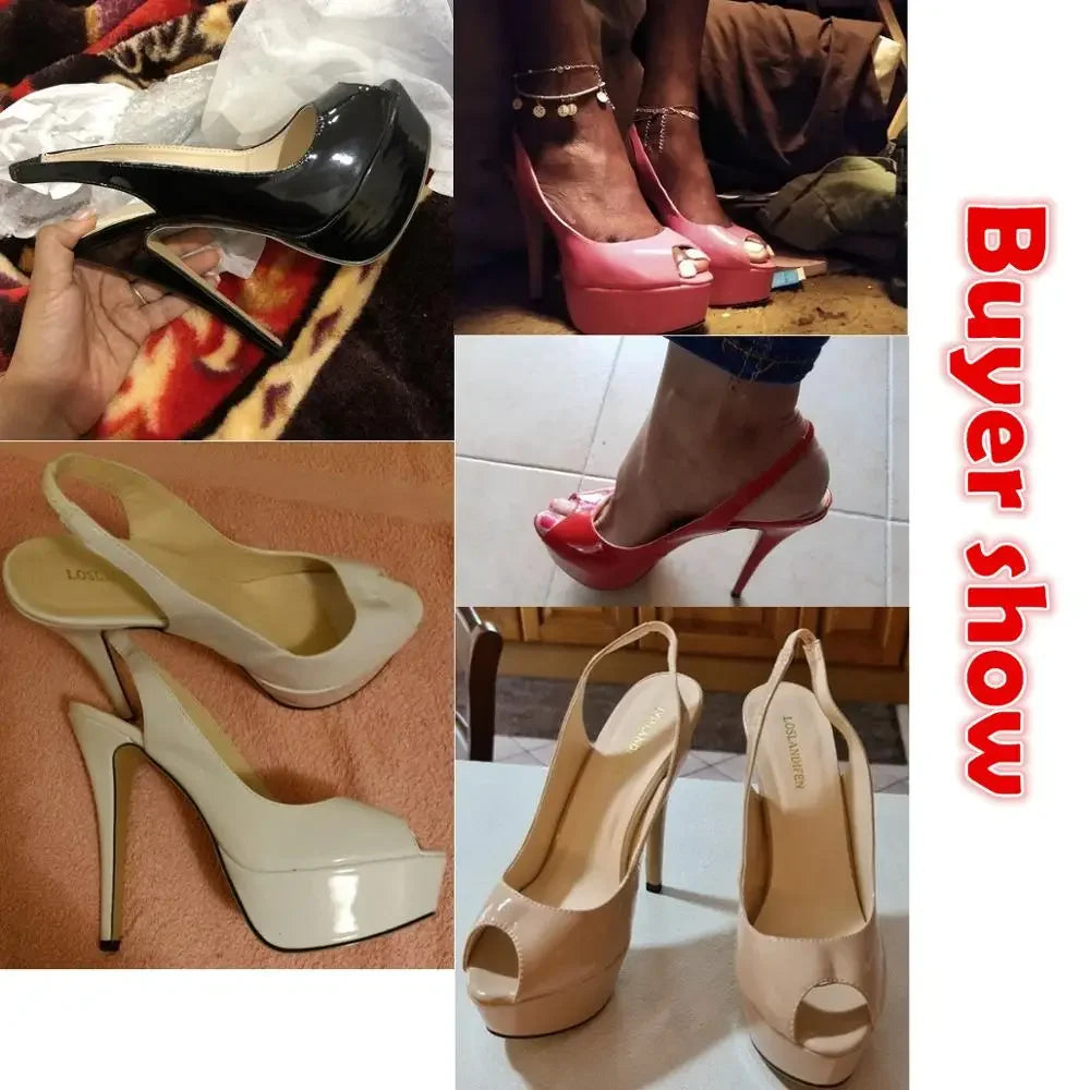 14CM Platform Super High Heels For Woman Sexy Open Toe Sandals