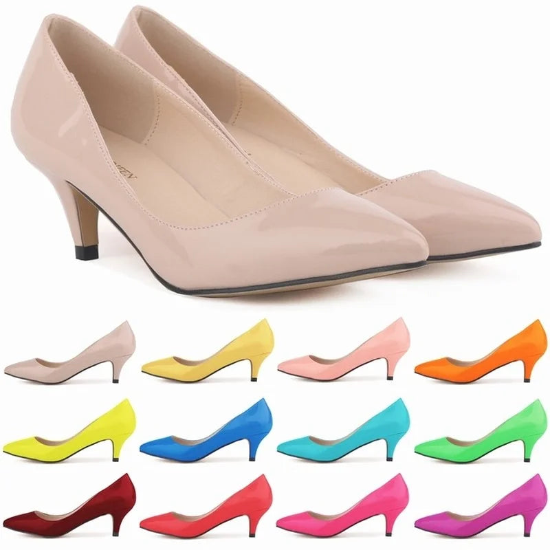 Classic Sexy Pointed Toes 5cm Low Med Kitten High Heels