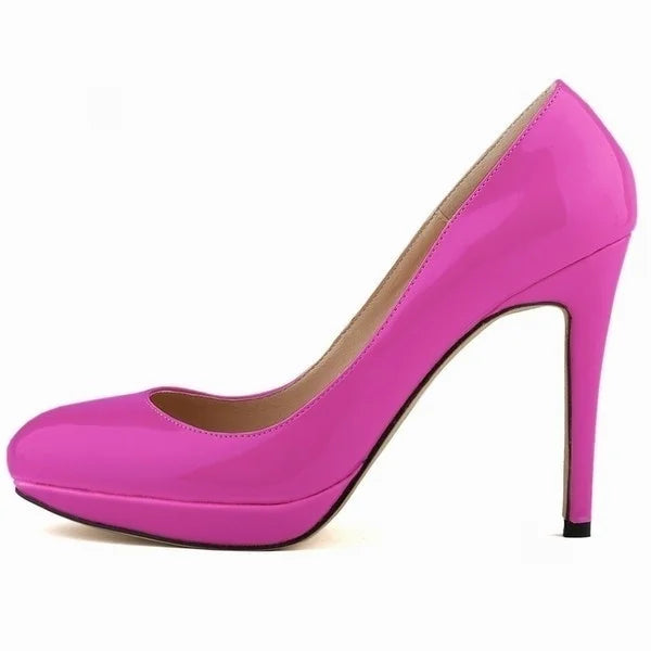 11cm Round Toe High Heels Shallow Elegant Lady Office Party Wedding Shoes Big Size