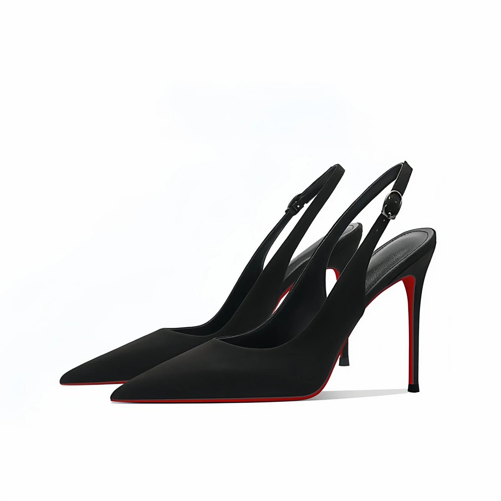 French style stunning black stone patterned high-heeled shoes