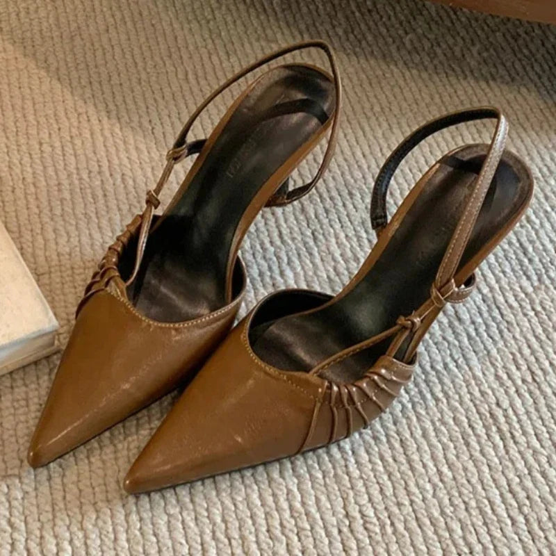 Elegant Pointed-toe Slingbacks Heels