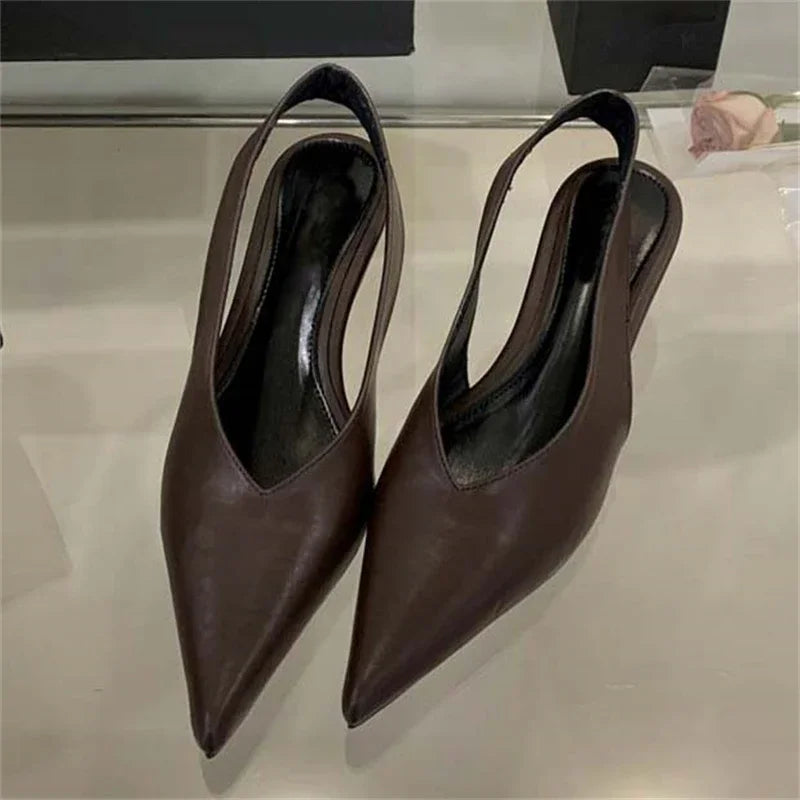 Elegant Pointed Toe Wedges Low Heels