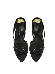 Black Slim Heeled Sandals