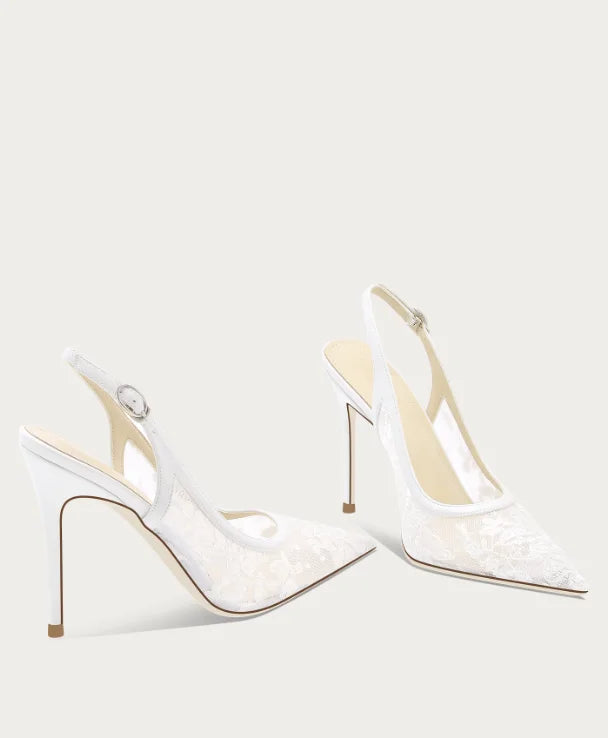 Embroidered Flower Mesh Lace High Heels Women's Bag Head Sandals