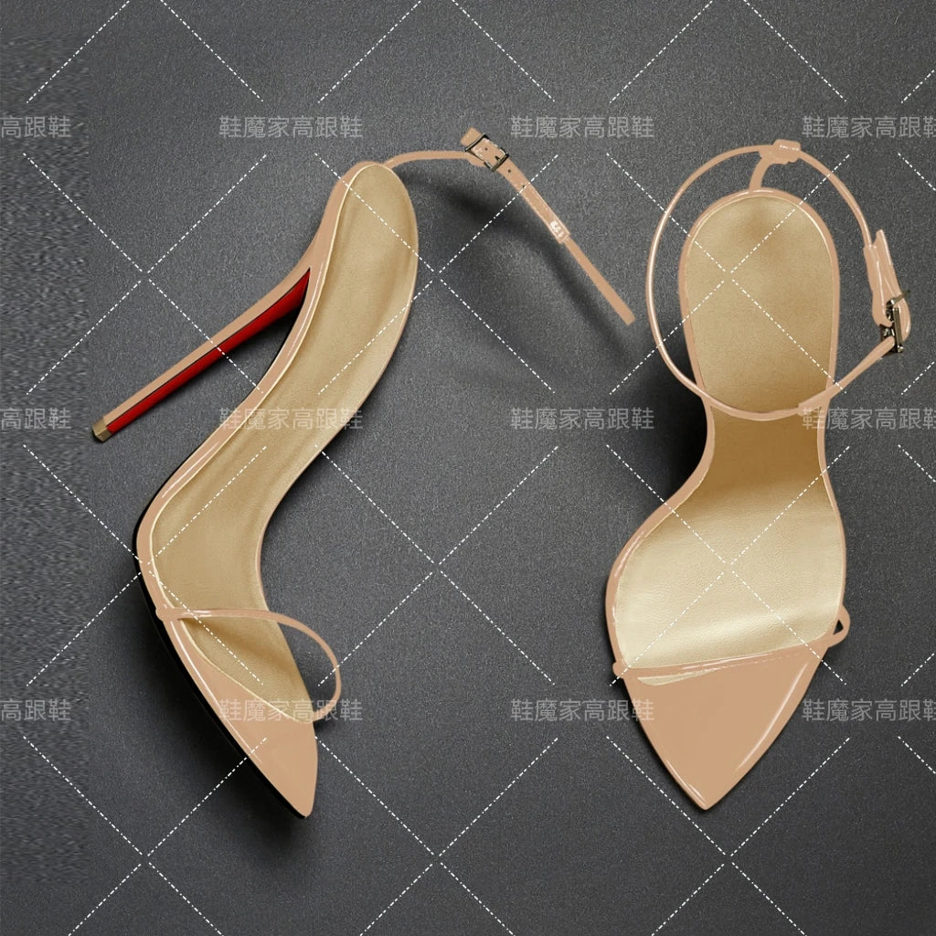 12cm pointed straight buckle with sexy high-heeled shoes