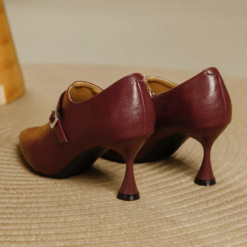 Burgundy Soft Leather Designer Shoes
