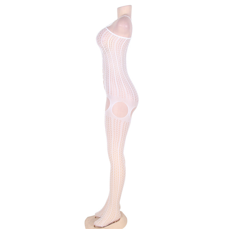 Sexy Mesh Bodysuit Black Lingerie Mature Women Crotchless Bodystockings