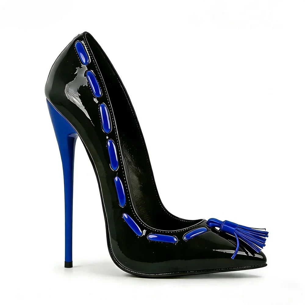Sexy Tassel Sewing 16cm High Heels