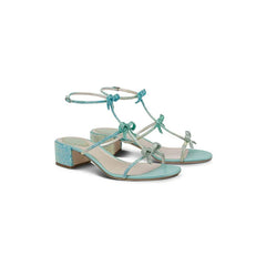Crystal High-heeled Shoes Female Summer Bow Rhinestone Thick Heel Sandals