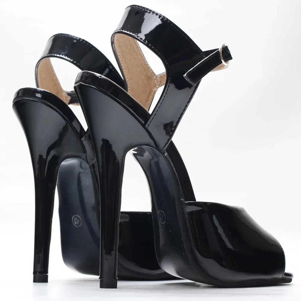 Open Square Toe Fishmouth 14CM High Heeled Sandals