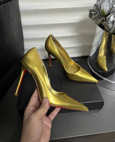 12cm slim heel exuding a high-end and non tiring style