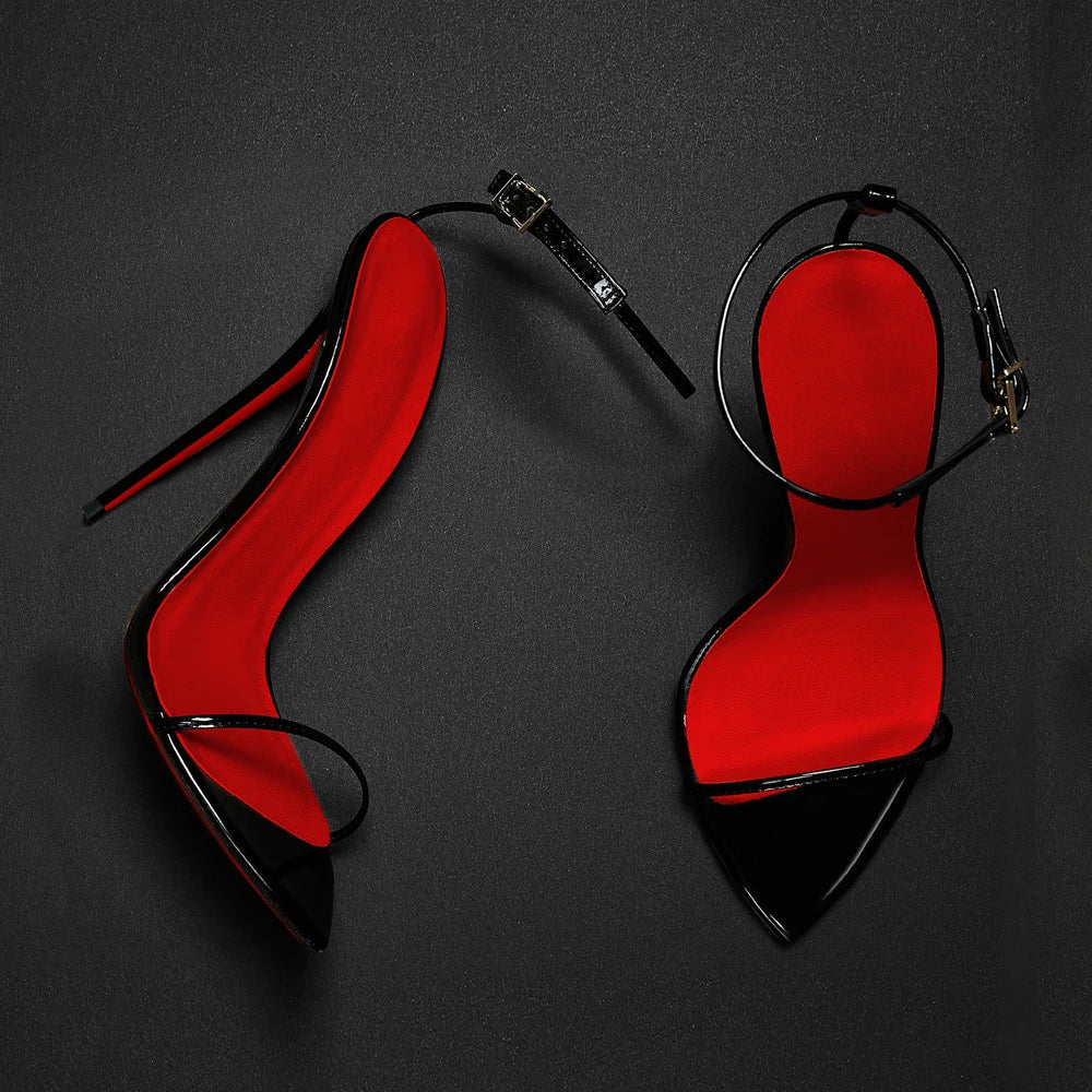 12cm pointed straight buckle with sexy high-heeled shoes