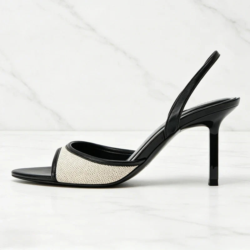 Concise Mixed Colors Open-toe Heeled Sandals