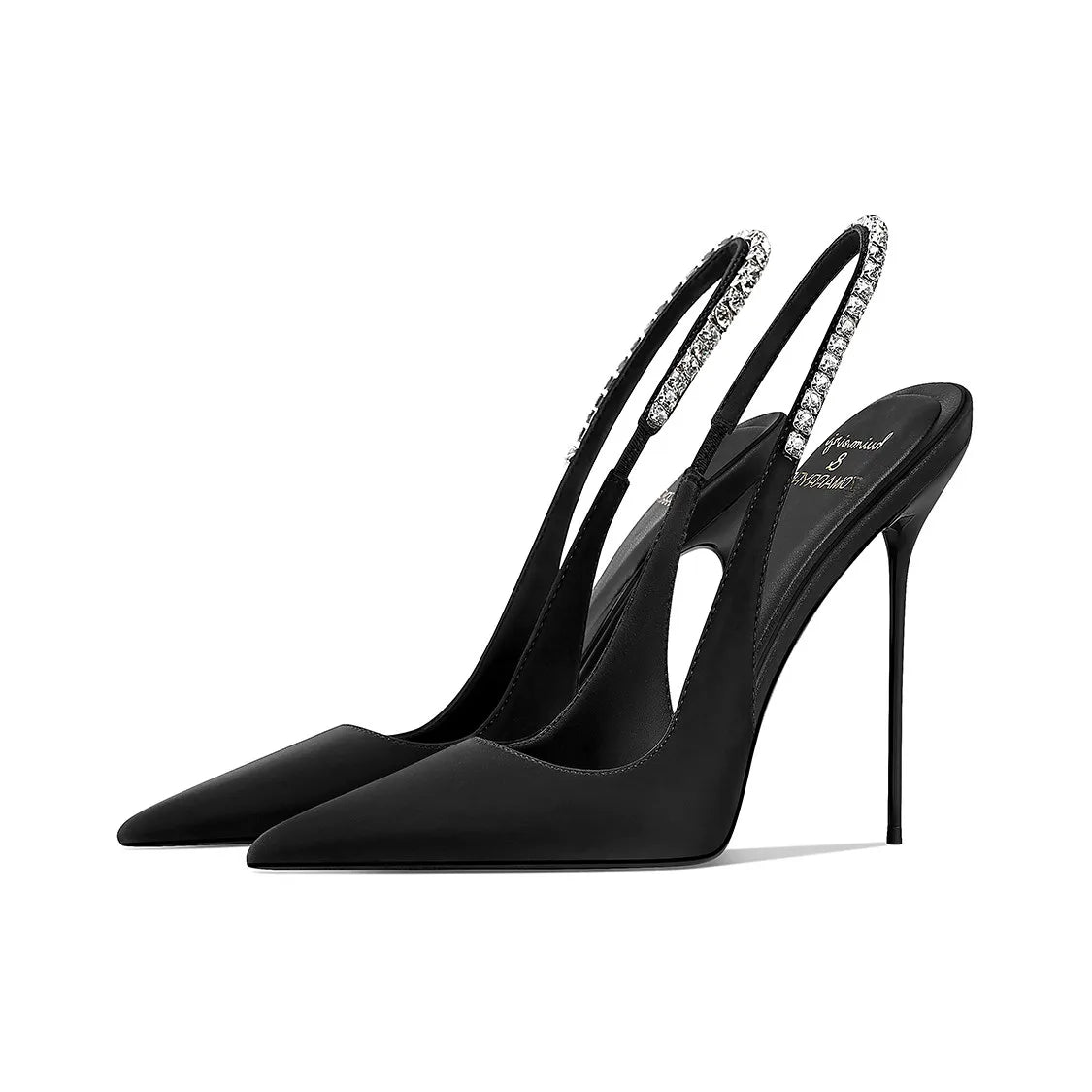 Classic black pointed thin heel high-heeled shoes