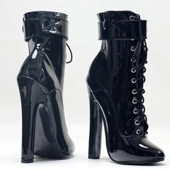 15CM Square High Heels Short Boots