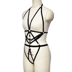 Slutty Sexy Bodysuit Intimate Black Body Harness Lingerie Women  Teddy