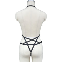 Submissive White Bodysuit Nasty Sexy Harness Lingerie Revealing Teddy