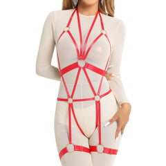 Wife White Bodysuit Submissive HubLai Harness Lingerie Chubby Teddy