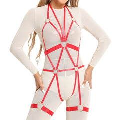 Wife White Bodysuit Submissive HubLai Harness Lingerie Chubby Teddy