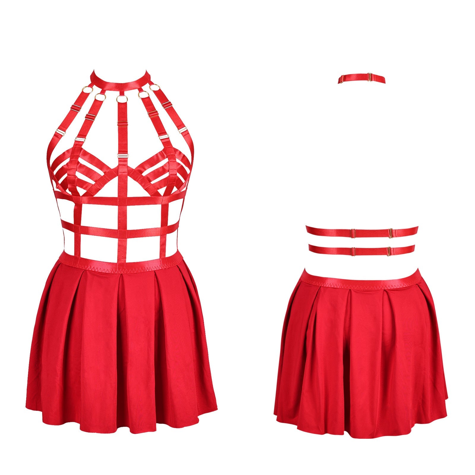 Women  Sexy Bodysuit Sexiest HubLai Harness Lingerie Red Teddy