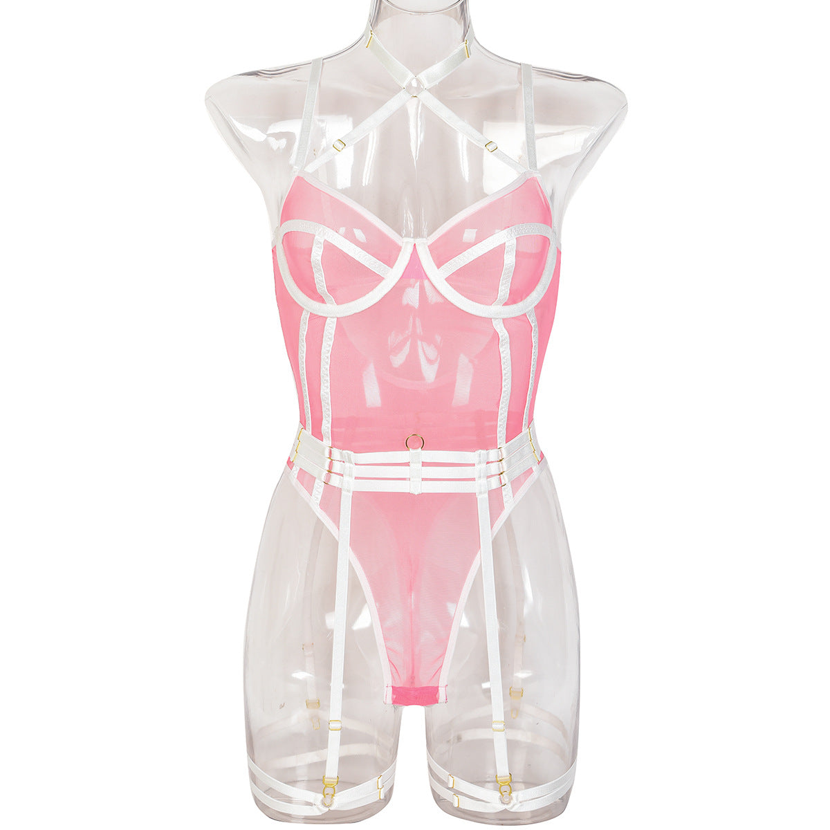 Womens Bondage Lingerie Bodysuit Teddy