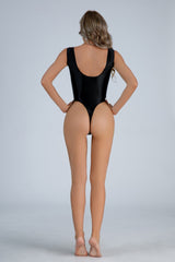 Glossy Sexy Bodysuit With Stockings